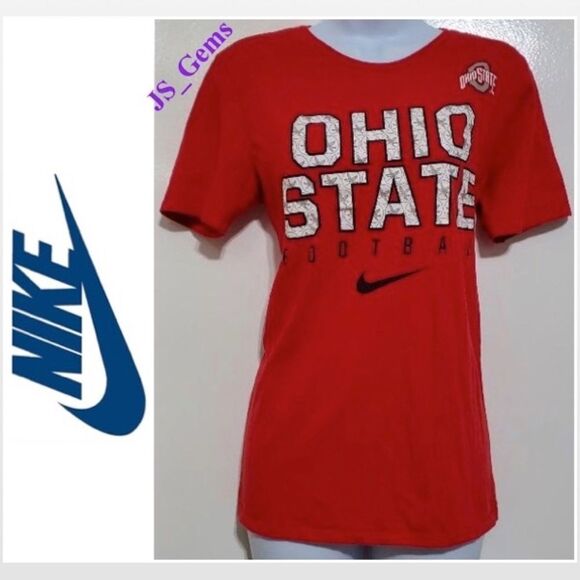 Nike Tee Shirt Womens Small Ohio State Football Red White Top - Picture 1 of 12